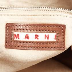 Marni Black/White Woven Wool Shoulder Bag