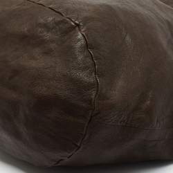 Marni Brown Leather Embellished Bucket Shoulder Bag