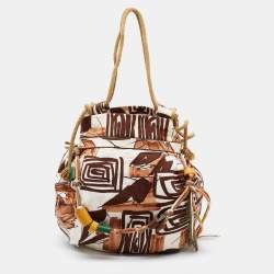 Marni Multicolor Print Fabric Rope Hobo