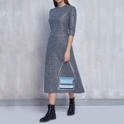 Pre Owned Marni Blue Leather Medium Flap Trunk Shoulder Bag