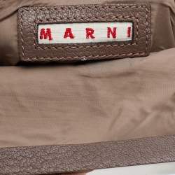 Marni Brown Leather Frame Bag