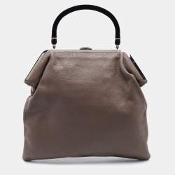 Marni Brown Leather Frame Bag