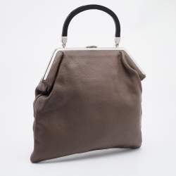 Marni Brown Leather Frame Bag
