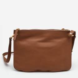Marni Tan Leather Bandoleer Crossbody Bag