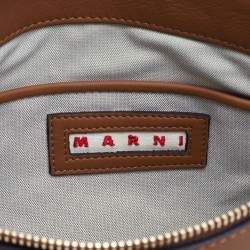 Marni Tan Leather Bandoleer Crossbody Bag