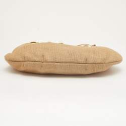 Pre Owned Marni Beige Jute Kisslock Frame Clutch