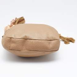 Pre Owned Marni Beige Leather Crystal Embellished Hobo