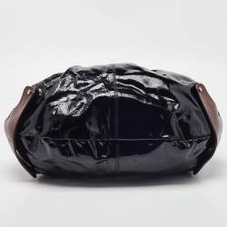 Pre Owned Marni Black/Brown Patent and Leather Tote