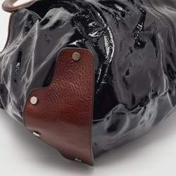 Pre Owned Marni Black/Brown Patent and Leather Tote