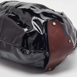 Pre Owned Marni Black/Brown Patent and Leather Tote