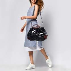 Pre Owned Marni Black/Brown Patent and Leather Tote