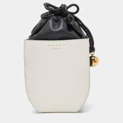 Pre Owned Marni Multicolor Leather Coffer Drawstring Clutch Bag