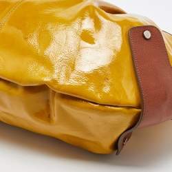 Pre Owned Marni Yellow/Brown Patent and Leather Balloon Hobo