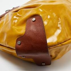 Pre Owned Marni Yellow/Brown Patent and Leather Balloon Hobo