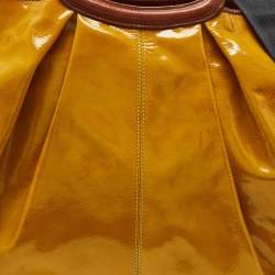 Pre Owned Marni Yellow/Brown Patent and Leather Balloon Hobo