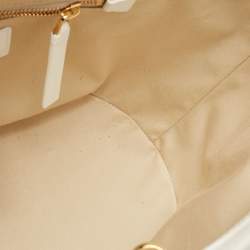 Pre Owned Marni White/Natural Raffia and Leather Small Tropicalia Tote