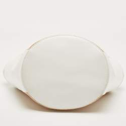 Pre Owned Marni White/Natural Raffia and Leather Small Tropicalia Tote