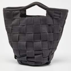 Pre Owned Marni Grey Woven Canvas Bucket Bag