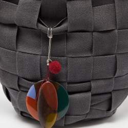 Pre Owned Marni Grey Woven Canvas Bucket Bag