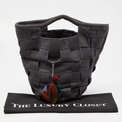 Pre Owned Marni Grey Woven Canvas Bucket Bag