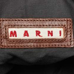 Pre Owned Marni Grey Woven Canvas Bucket Bag