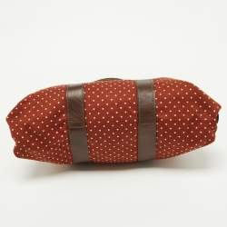 Pre Owned Marni Brown Polka Canvas and Leather Frame Bag