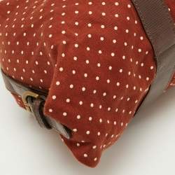 Pre Owned Marni Brown Polka Canvas and Leather Frame Bag