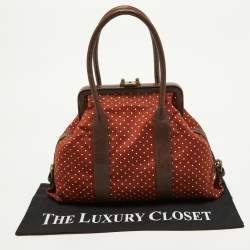 Pre Owned Marni Brown Polka Canvas and Leather Frame Bag