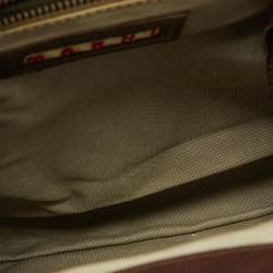 Pre Owned Marni Brown Polka Canvas and Leather Frame Bag