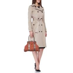Pre Owned Marni Brown Polka Canvas and Leather Frame Bag