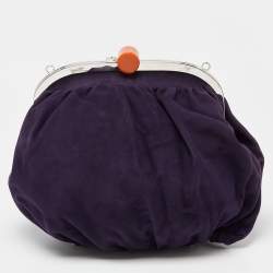 Pre Owned Marni Purple Suede and Leather Frame Shoulder Bag