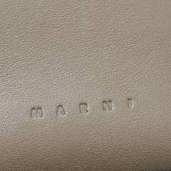 Pre Owned Marni Olive Green Leather Pannier Bucket Bag