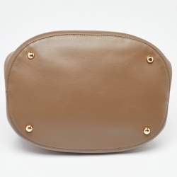 Pre Owned Marni Olive Green Leather Pannier Bucket Bag