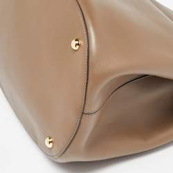 Pre Owned Marni Olive Green Leather Pannier Bucket Bag