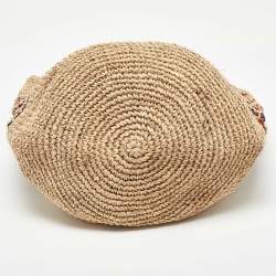 Pre Owned  Marni Multicolor Crochet Raffia Market Hobo