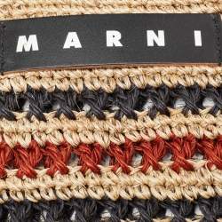 Pre Owned  Marni Multicolor Crochet Raffia Market Hobo