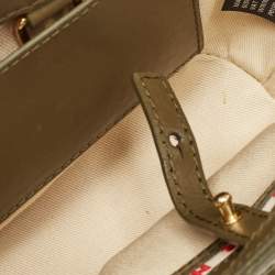 Marni Olive Green Leather and Raffia Micro Tropicalia Bag