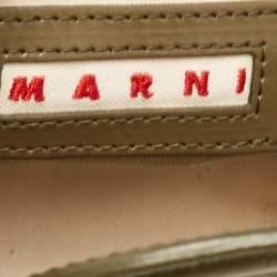 Marni Olive Green Leather and Raffia Micro Tropicalia Bag