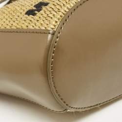 Marni Olive Green Leather and Raffia Micro Tropicalia Bag