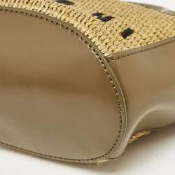 Marni Olive Green Leather and Raffia Micro Tropicalia Bag