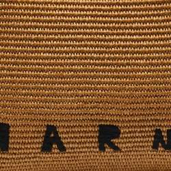 Pre Owned Marni Beige/Brown Raffia and Leather Tote 