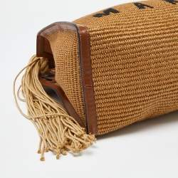 Pre Owned Marni Beige/Brown Raffia and Leather Tote 