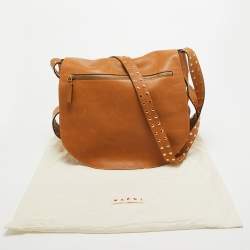 Marni Tan Leather Studs Around Messenger Bag