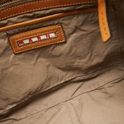 Marni Tan Leather Studs Around Messenger Bag