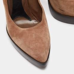 Marni Metallic Brown Suede Square Toe Platform Pumps Size 39