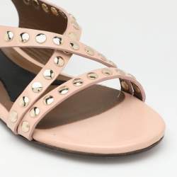 Marni Beige Embellished Leather Slingback Sandals Size 34.5