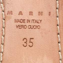 Marni Brown Leather Fringe Detail Mules Size 35