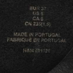 Pre Owned Marni Black Leather Wooden Platform Slingback Sandals Size 37