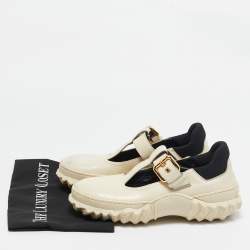 Marni Cream Leather T Bar Low Top Sneakers Size 38