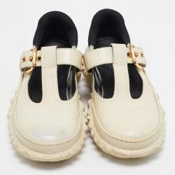 Marni Cream Leather T Bar Low Top Sneakers Size 38